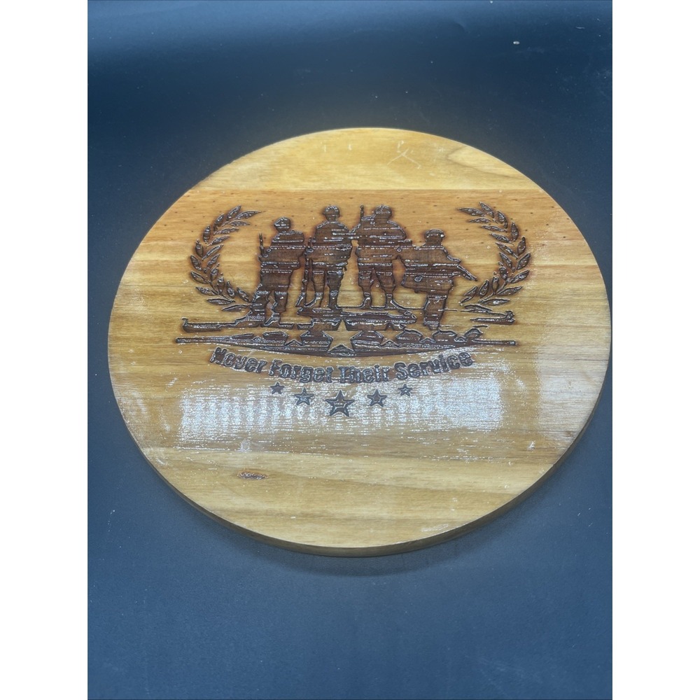 Military Wood Plaque Never Forget Their Service Soldier Silhouette Veteran Gift